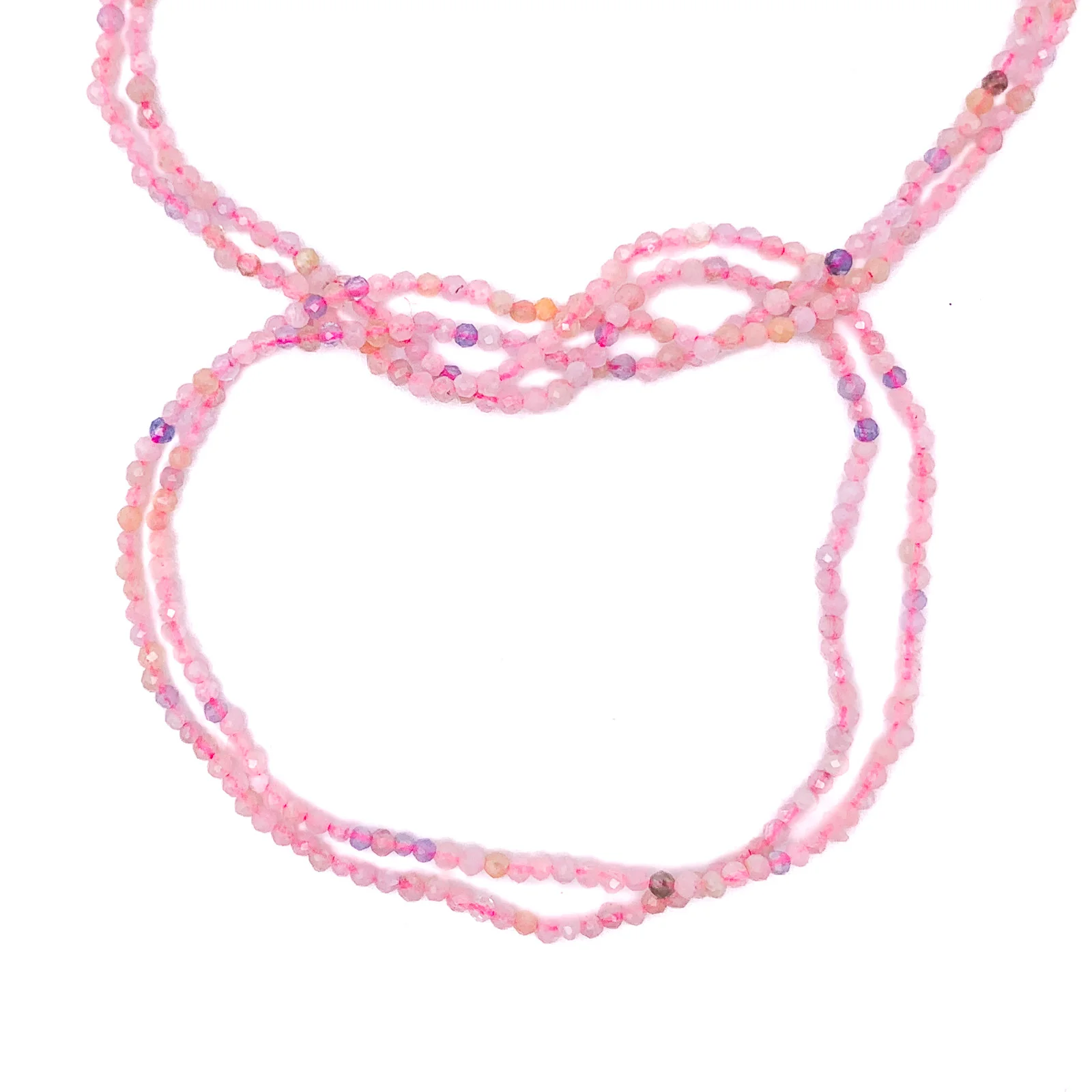 Pink Tourmaline 2mm Faceted Rounds Bead Strand - Image 4