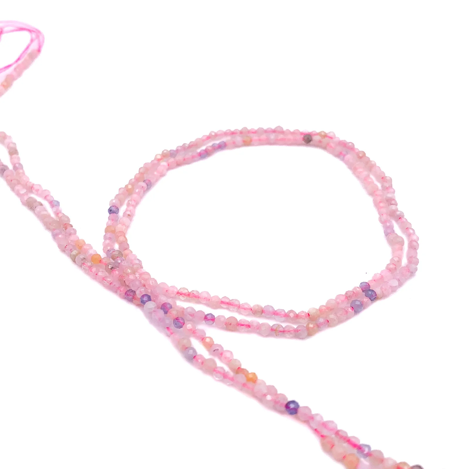 Pink Tourmaline 2mm Faceted Rounds Bead Strand - Image 5