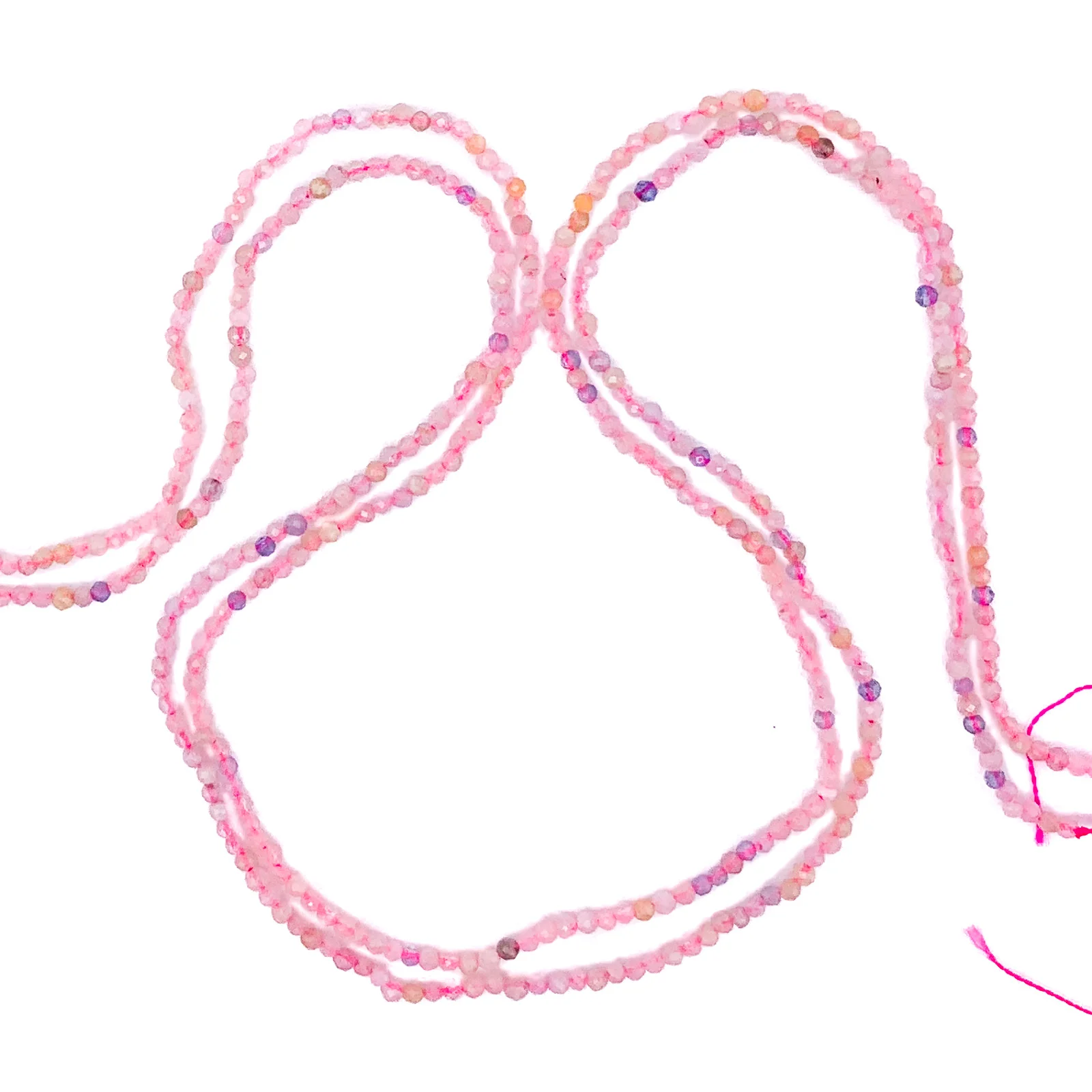 Pink Tourmaline 2mm Faceted Rounds Bead Strand - Image 6