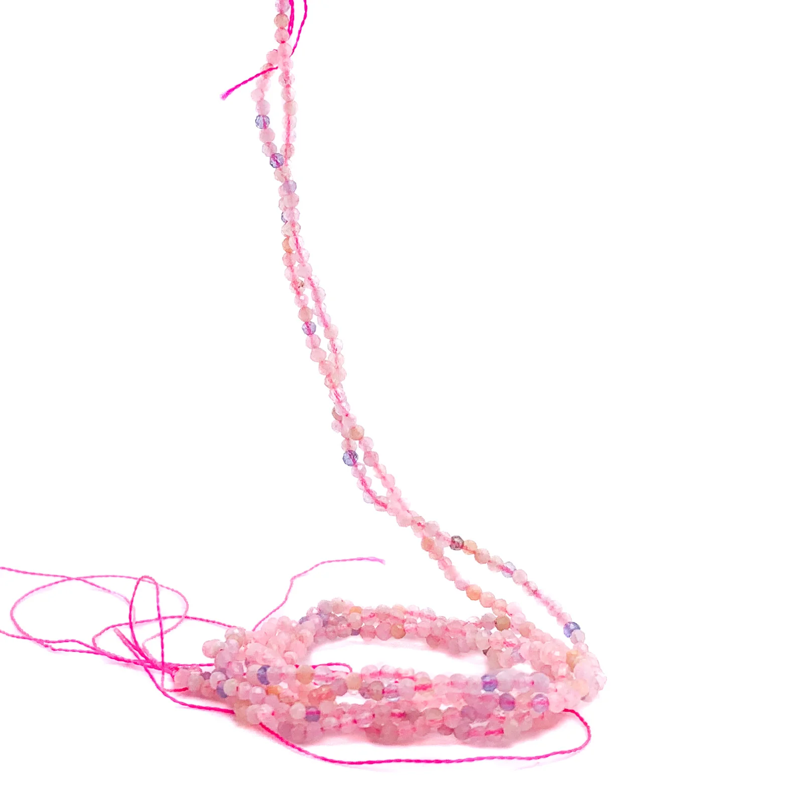 Pink Tourmaline 2mm Faceted Rounds Bead Strand - Image 7