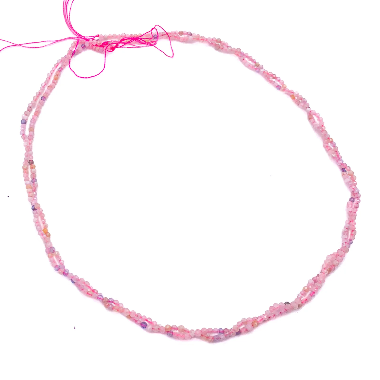 Pink Tourmaline 2mm Faceted Rounds Bead Strand - Image 8