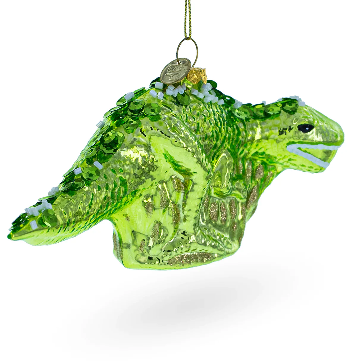 Playful Raptor Green Dinosaur Comin' to Git Cha Ornament PS - Image 3