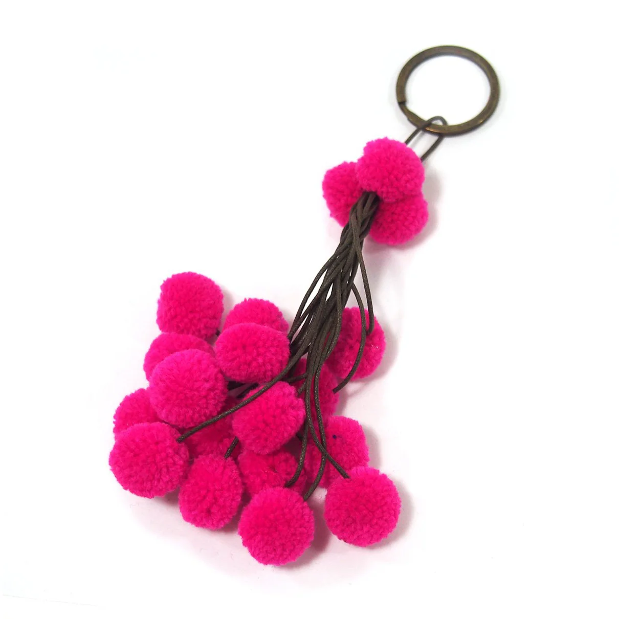 Pom Pom Tassel Keychain with O Ring, A - Image 3