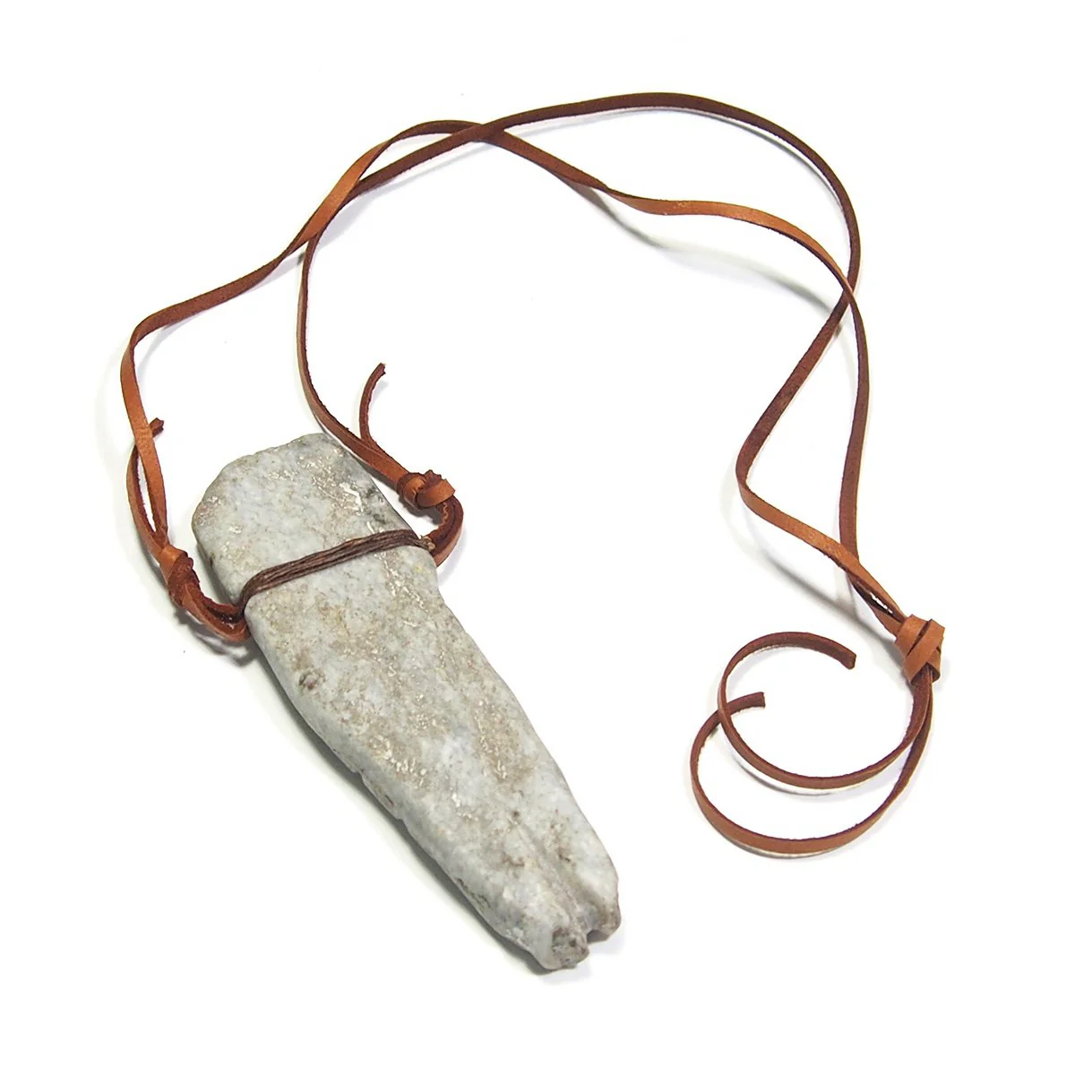 Pre-Columbian Axe God Figure in Schist Stone Necklace, A - Image 3