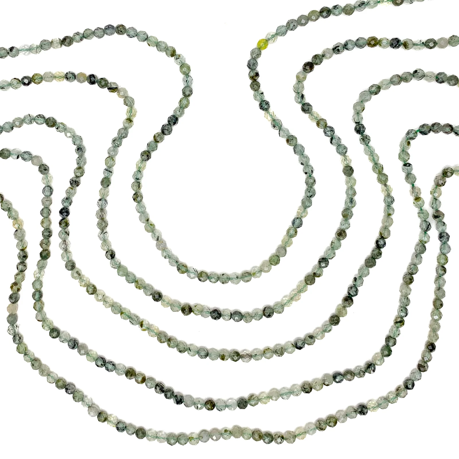 Prehnite 4mm Faceted Rounds Bead Strand - Image 3