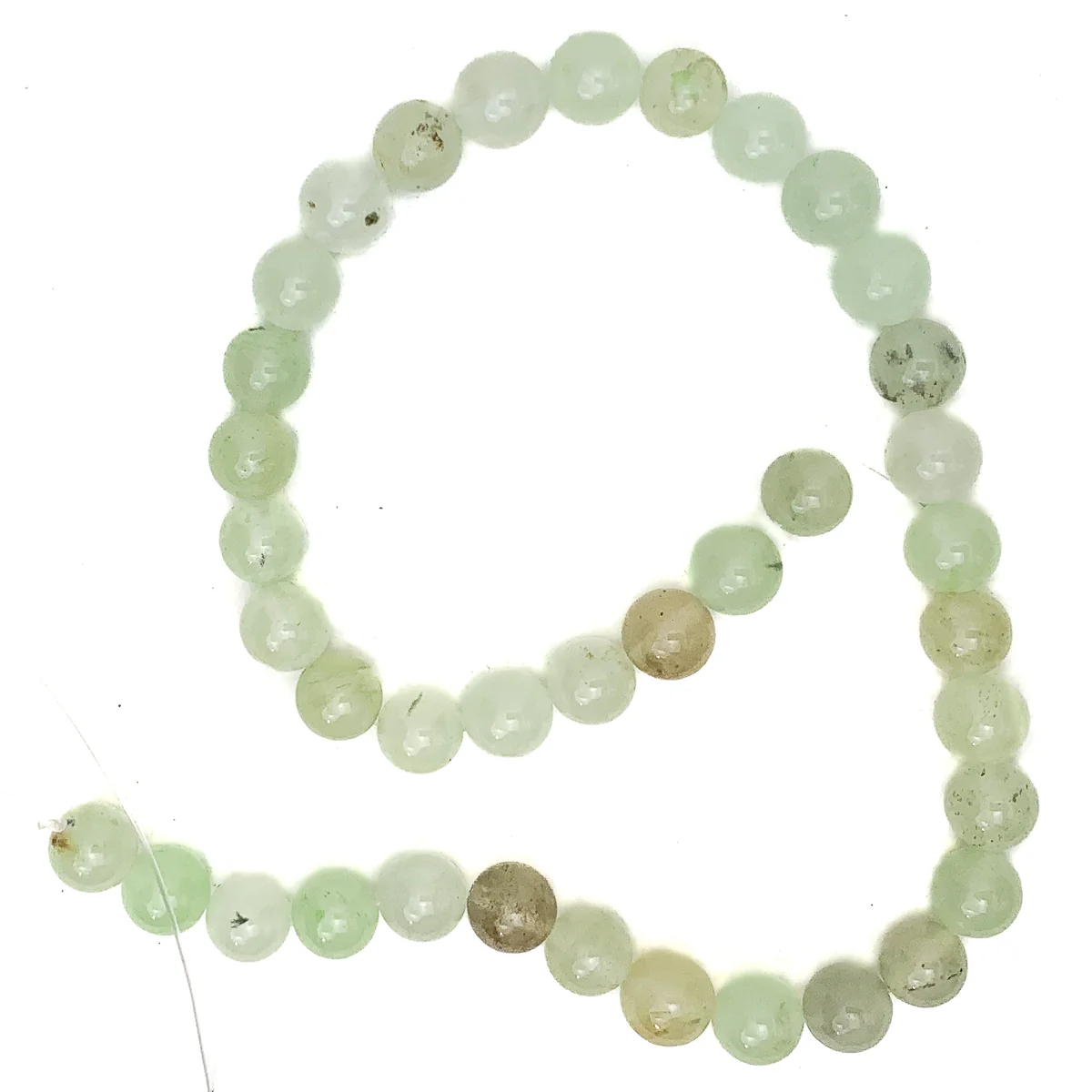 Prehnite Fine 10mm Smooth Rounds Bead Strand - Image 2
