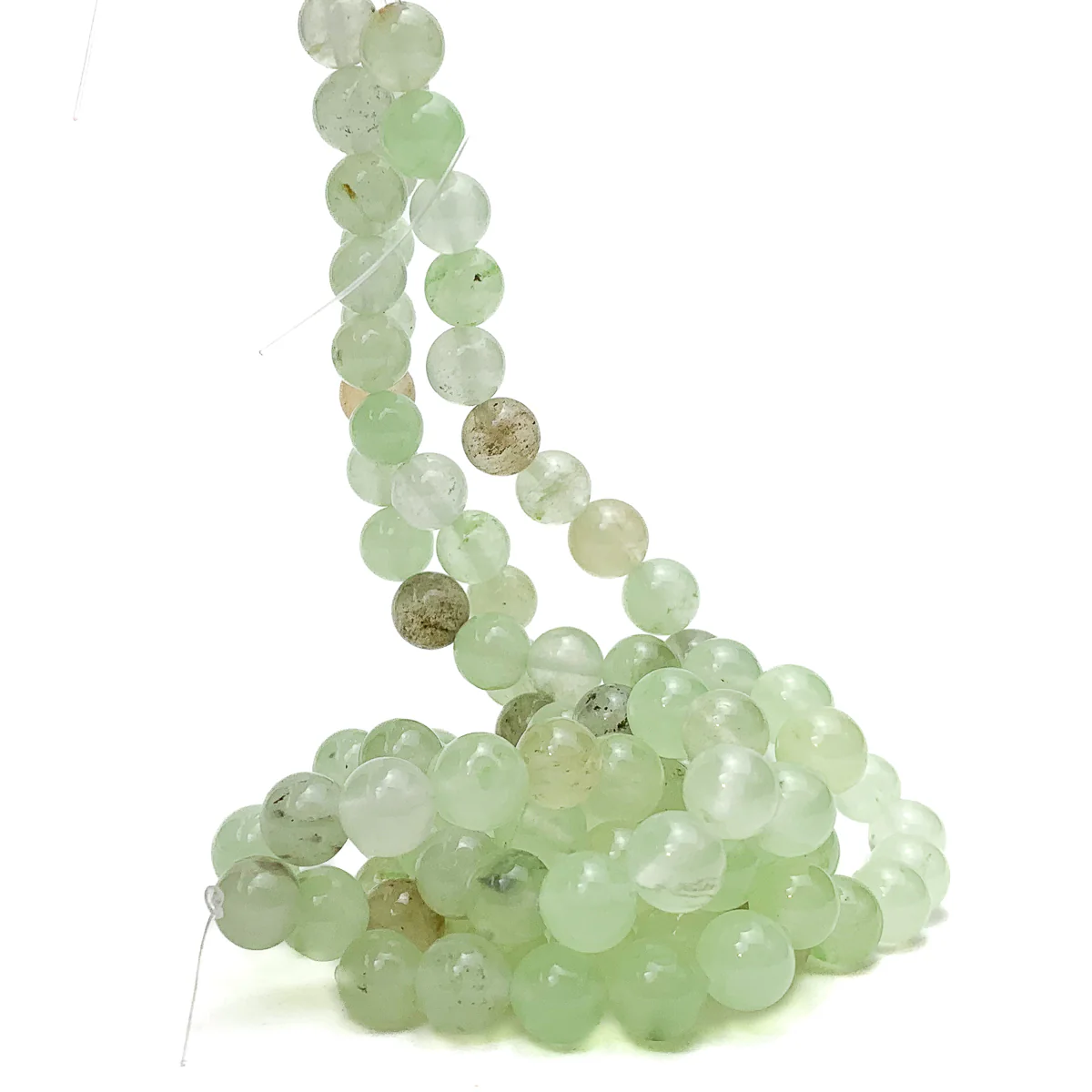 Prehnite Fine 10mm Smooth Rounds Bead Strand - Image 3