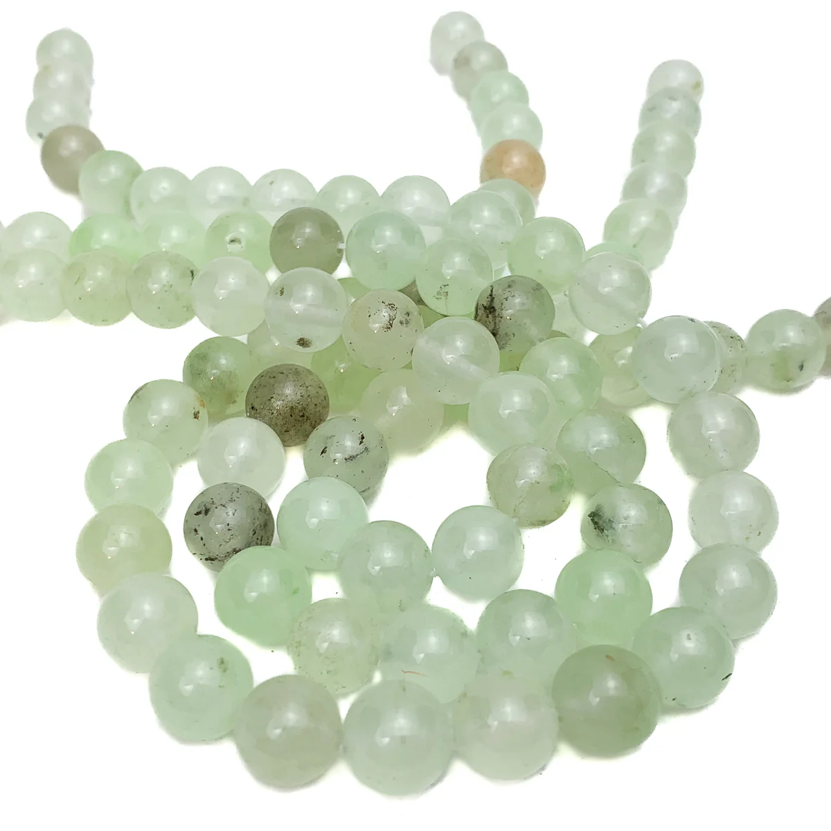 Prehnite Fine 10mm Smooth Rounds Bead Strand - Image 4