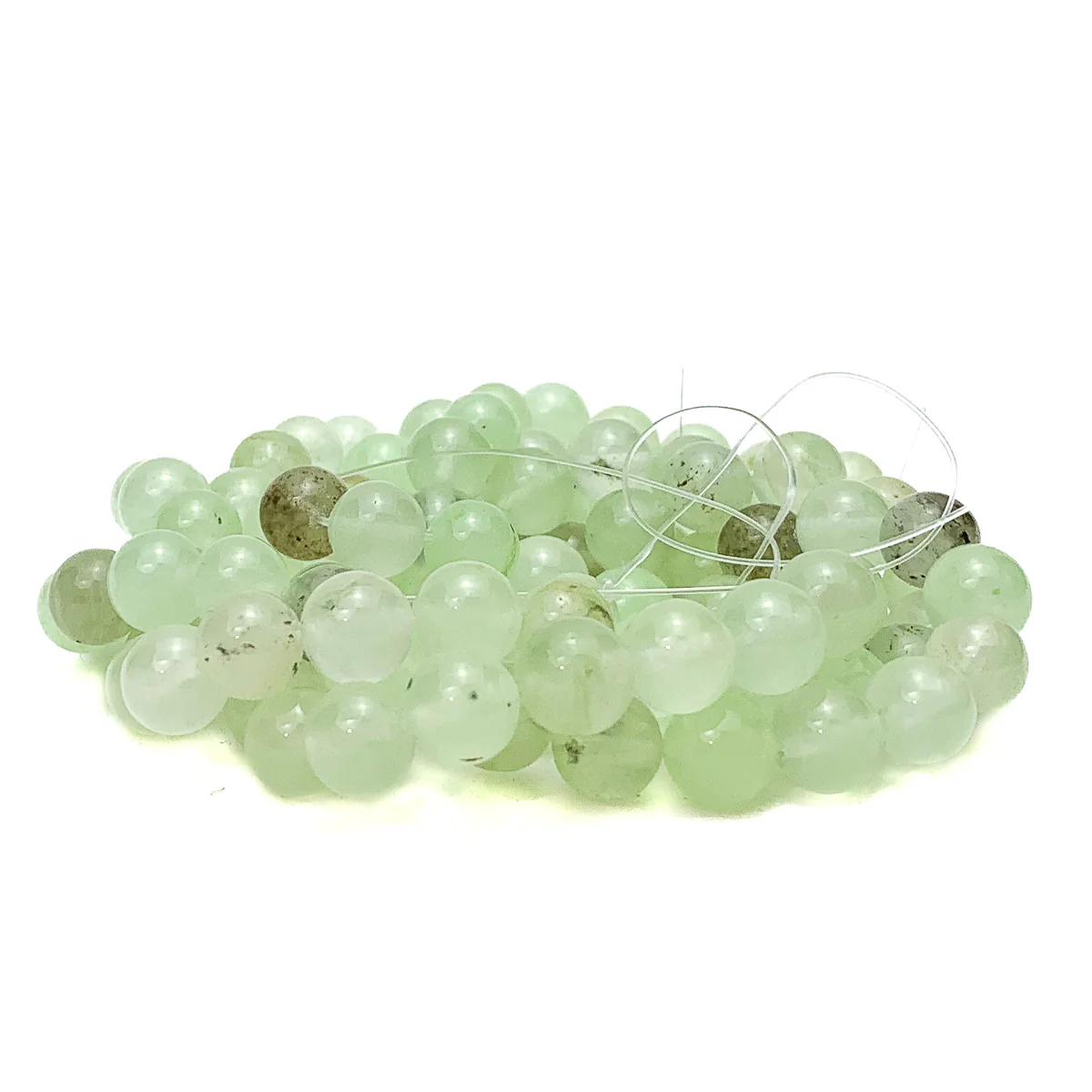Prehnite Fine 10mm Smooth Rounds Bead Strand - Image 5