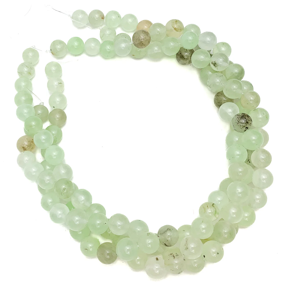 Prehnite Fine 10mm Smooth Rounds Bead Strand - Image 6