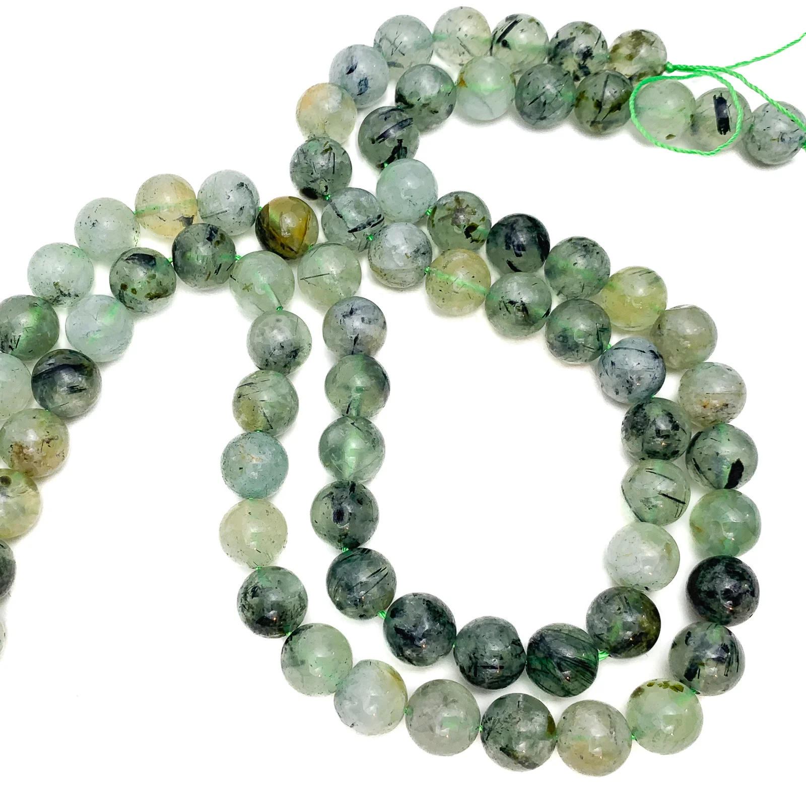 Prehnite Rutile 10mm Smooth Rounds Bead Strand - Image 3