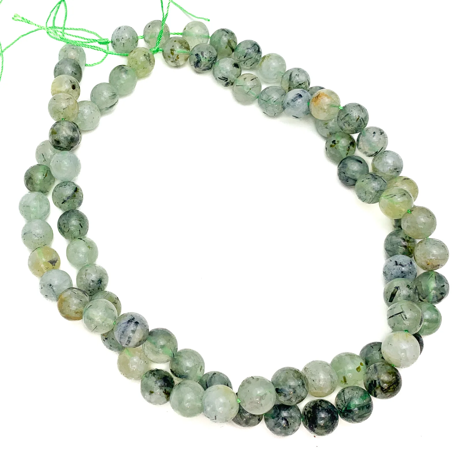 Prehnite Rutile 10mm Smooth Rounds Bead Strand - Image 5