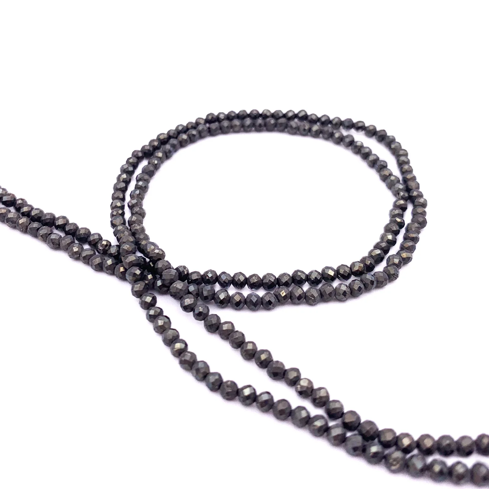 Pyrite 2.8mm Faceted Round Beads - Image 5