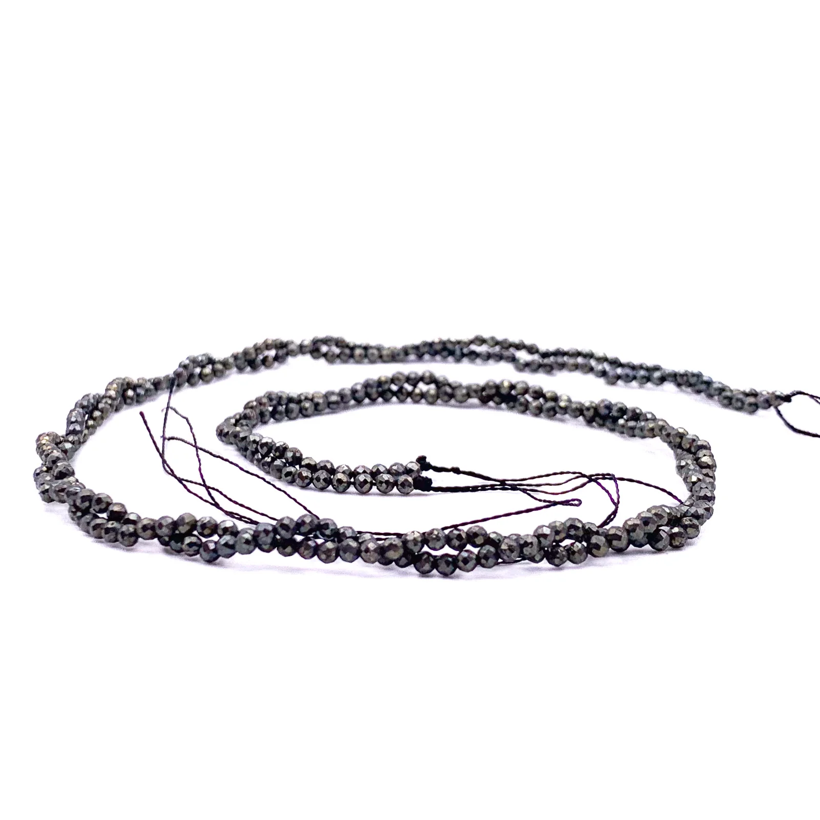 Pyrite 2mm Faceted Rounds Bead Strand - Image 3