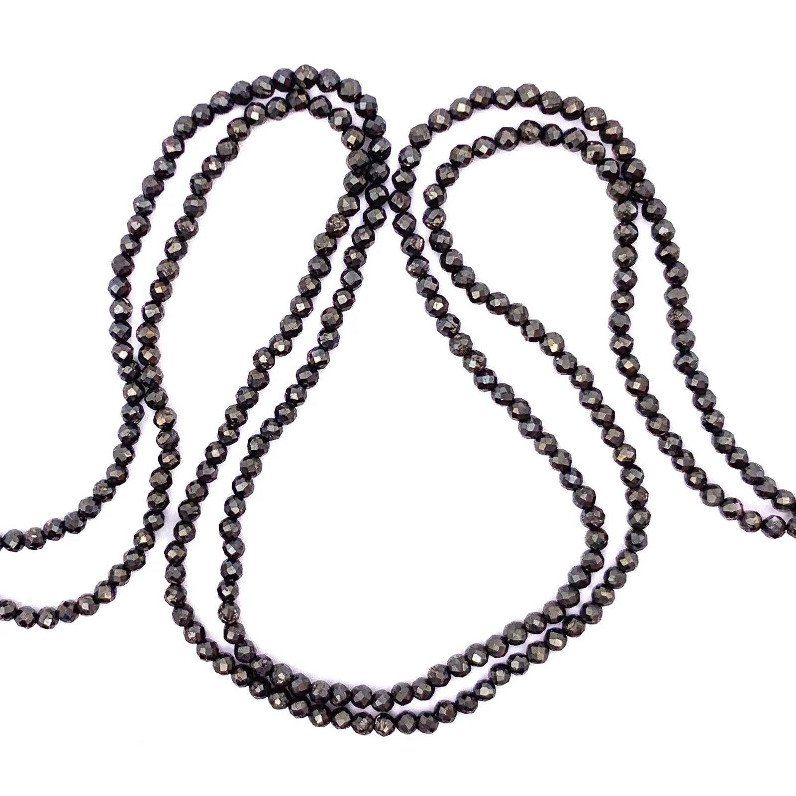 Pyrite 2mm Faceted Rounds Bead Strand - Image 4