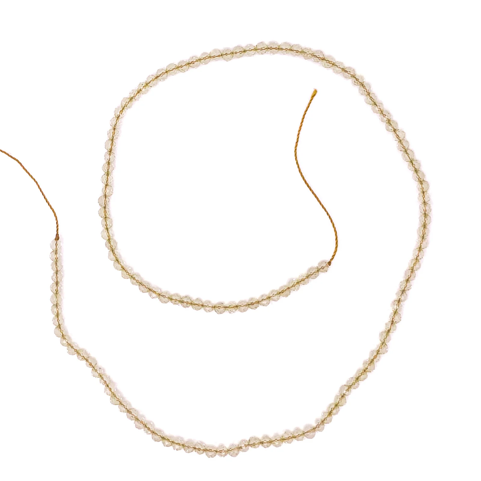 Quartz Lemon 3mm Faceted Rounds Bead Strand - Image 2