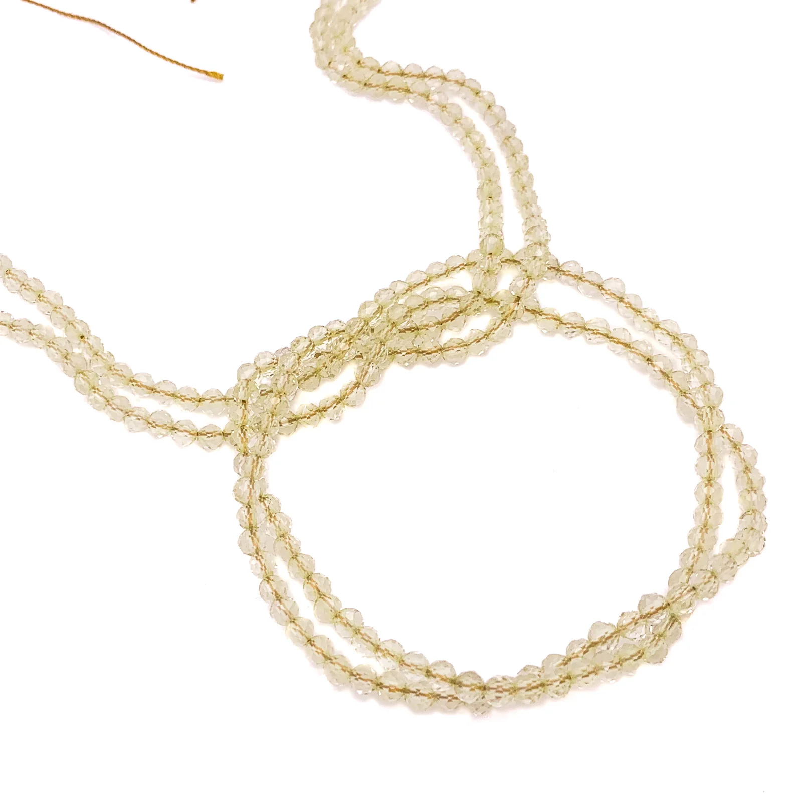 Quartz Lemon 3mm Faceted Rounds Bead Strand - Image 3