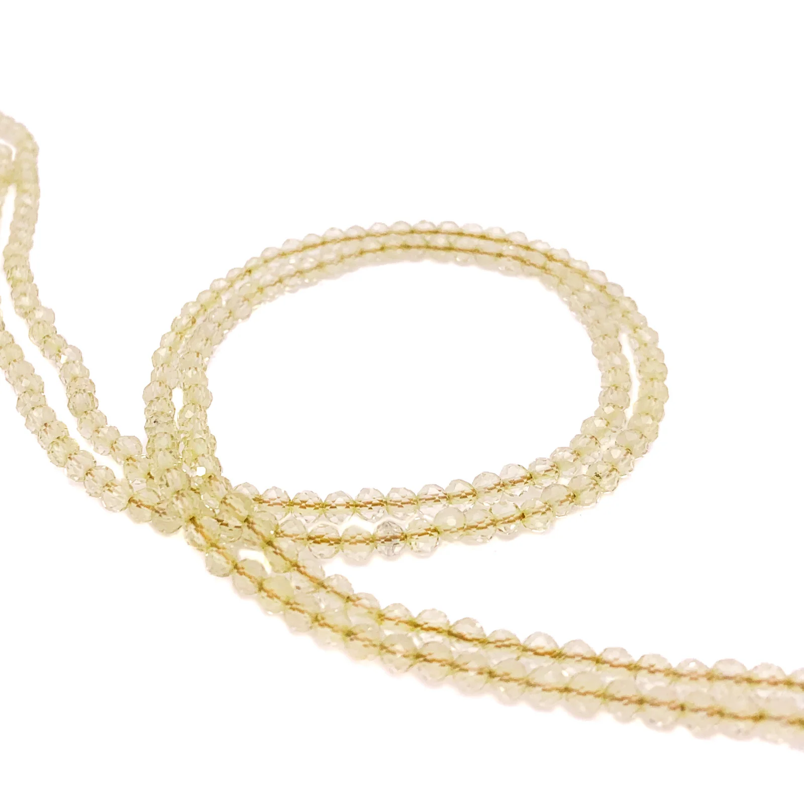 Quartz Lemon 3mm Faceted Rounds Bead Strand - Image 6