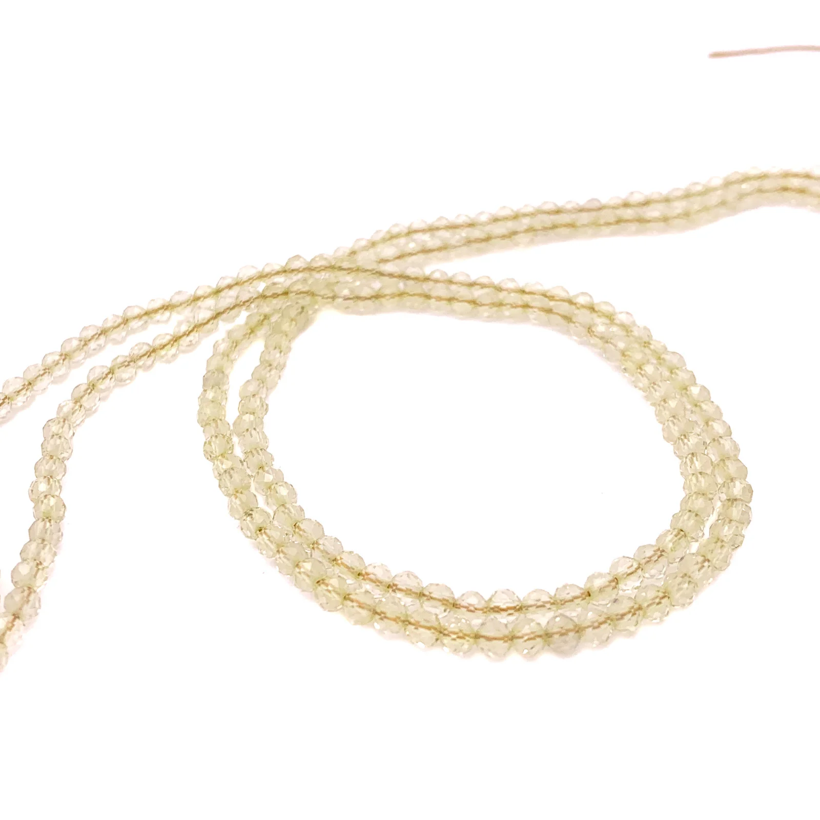 Quartz Lemon 3mm Faceted Rounds Bead Strand - Image 7