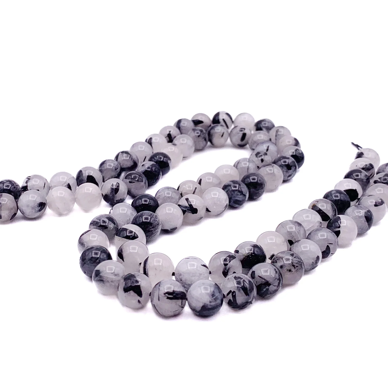 Quartz Rutilated 10mm Smooth Rounds Bead Strand - Image 3