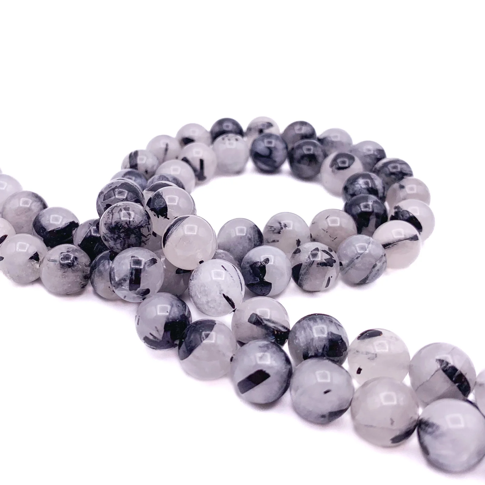 Quartz Rutilated 10mm Smooth Rounds Bead Strand - Image 6