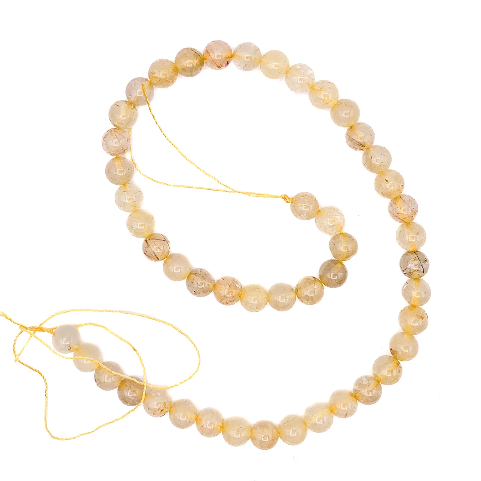 Quartz Rutilated 8.5mm Smooth Rounds Bead Strand - Image 2