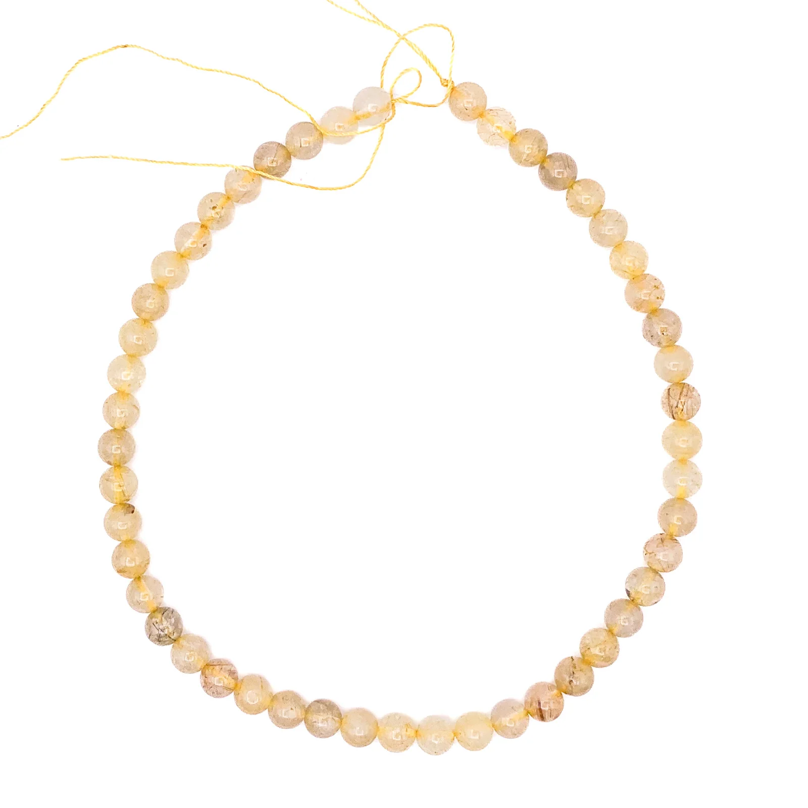 Quartz Rutilated 8.5mm Smooth Rounds Bead Strand - Image 6
