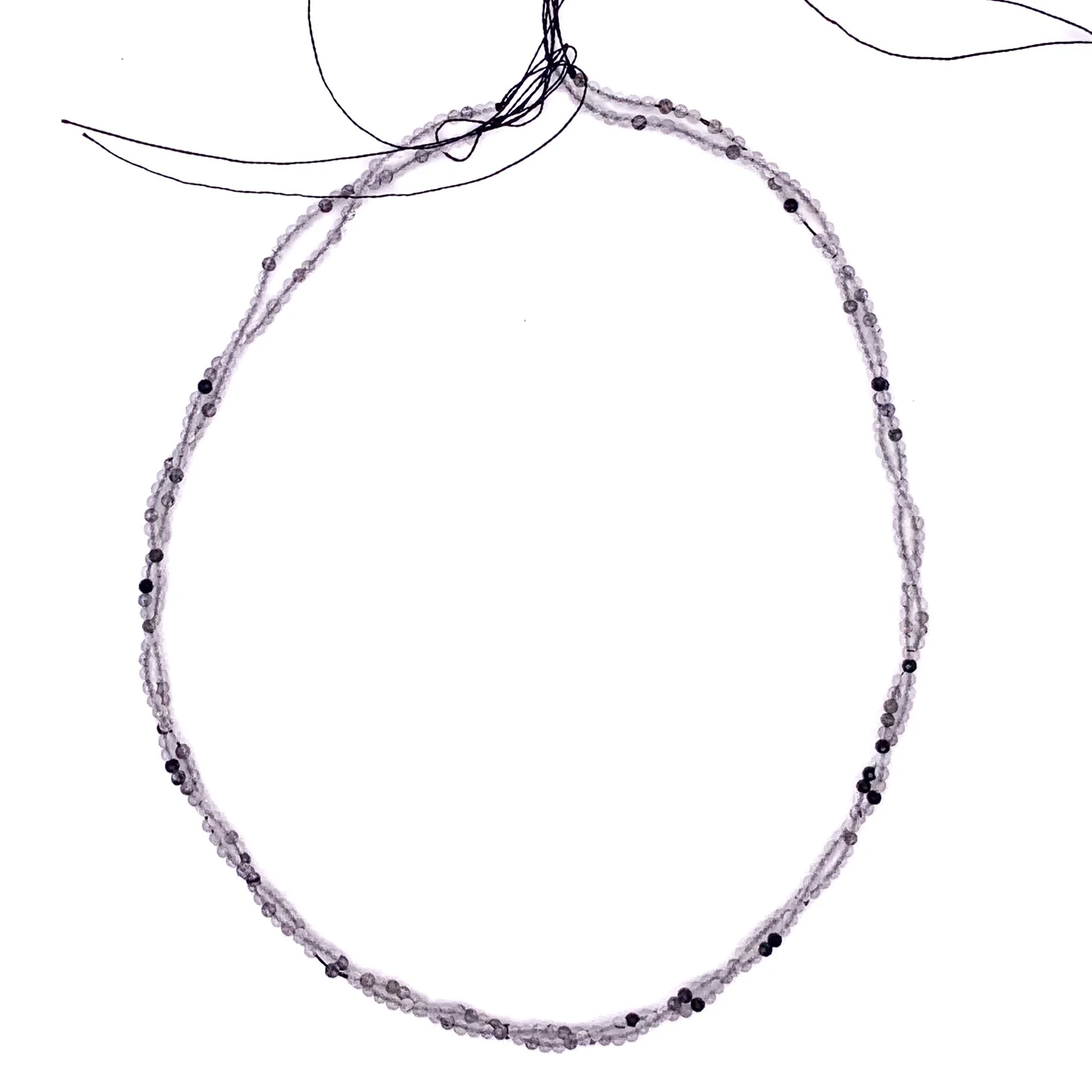 Quartz Rutilated Black 2mm Faceted Round Bead Strand - Image 8
