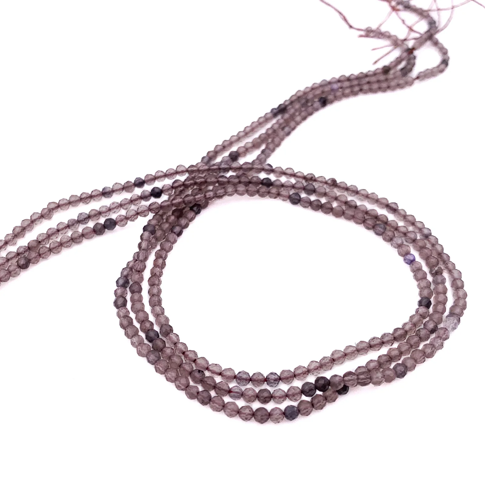 Quartz Smokey 2mm Faceted Rounds Bead Strand - Image 6
