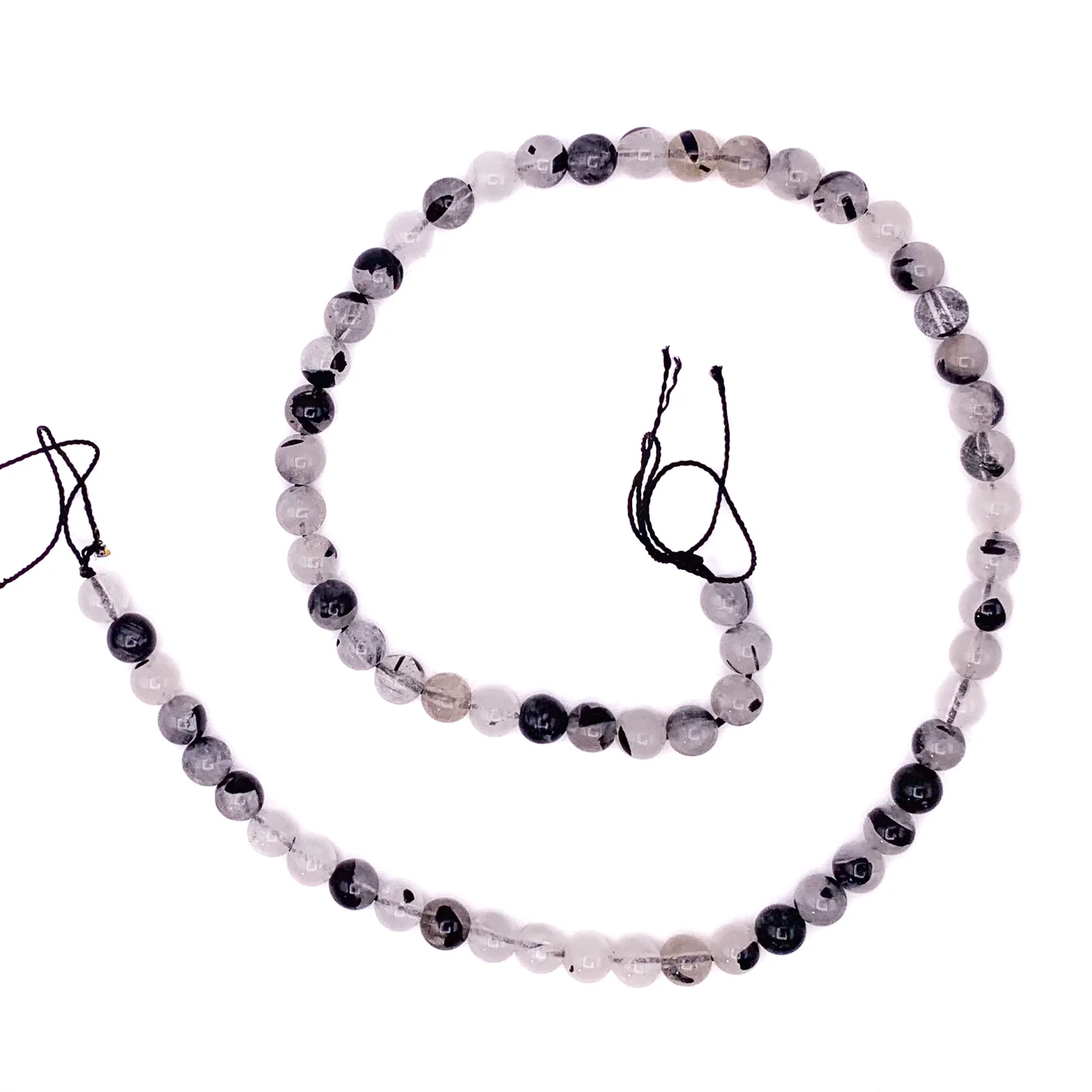 Quartz Tourmalated 6mm Smooth Rounds Bead Strand - Image 2