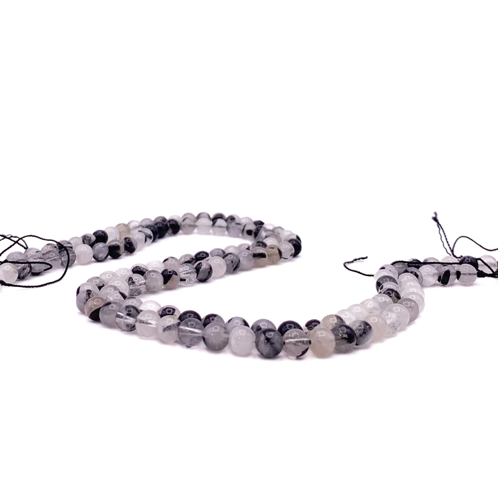 Quartz Tourmalated 6mm Smooth Rounds Bead Strand - Image 4