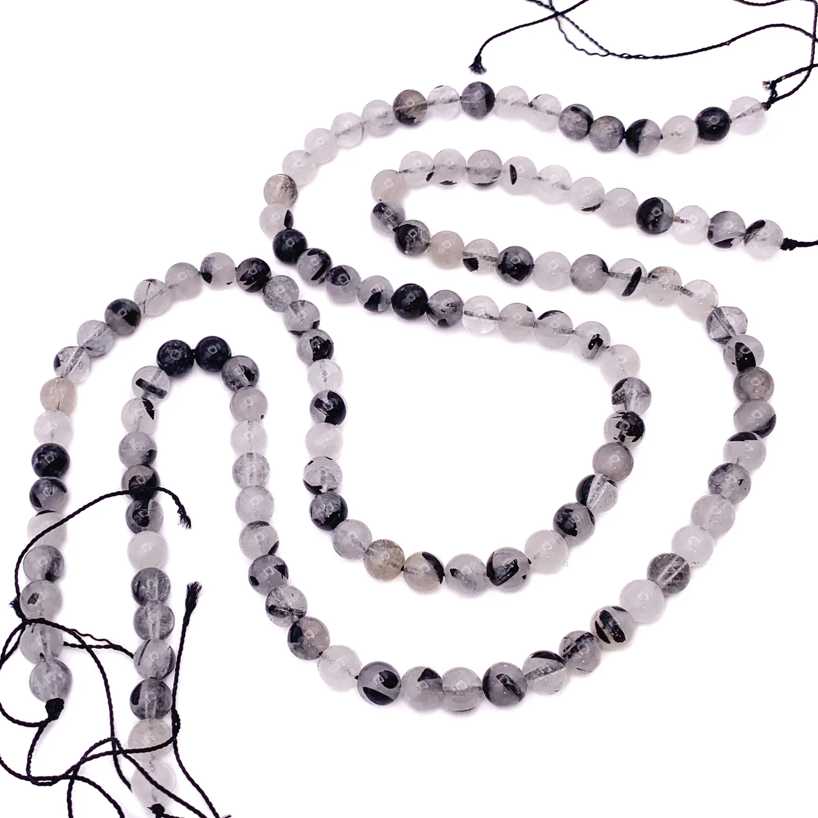 Quartz Tourmalated 6mm Smooth Rounds Bead Strand - Image 5