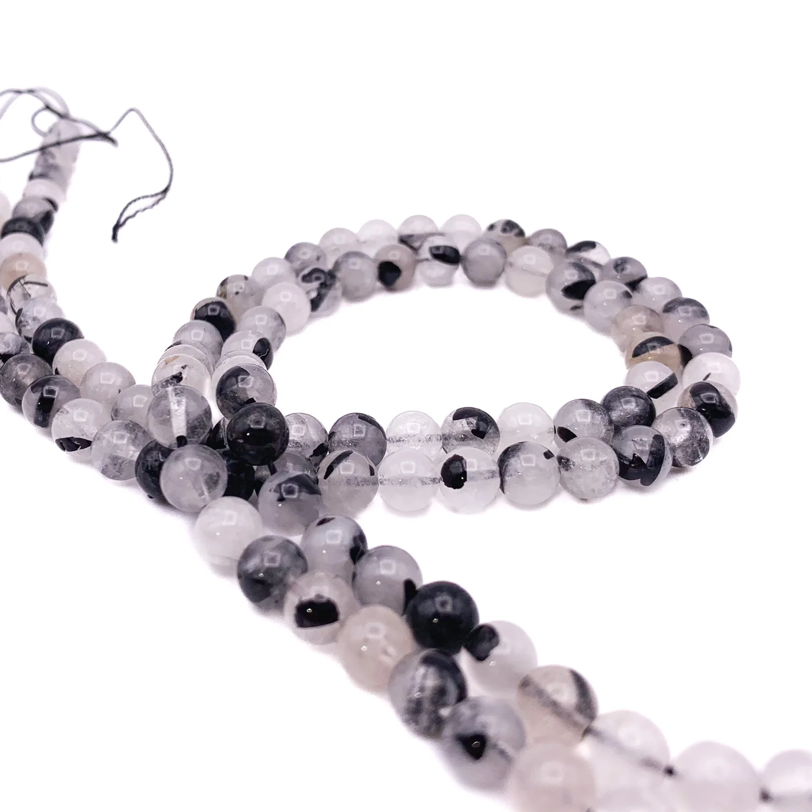 Quartz Tourmalated 6mm Smooth Rounds Bead Strand - Image 6