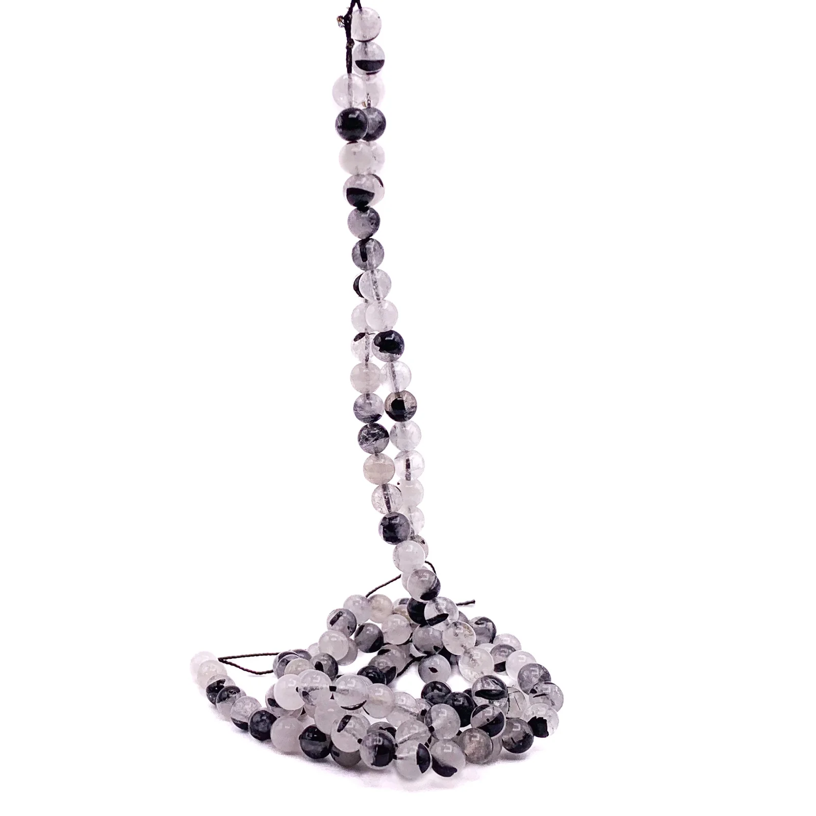 Quartz Tourmalated 6mm Smooth Rounds Bead Strand - Image 7