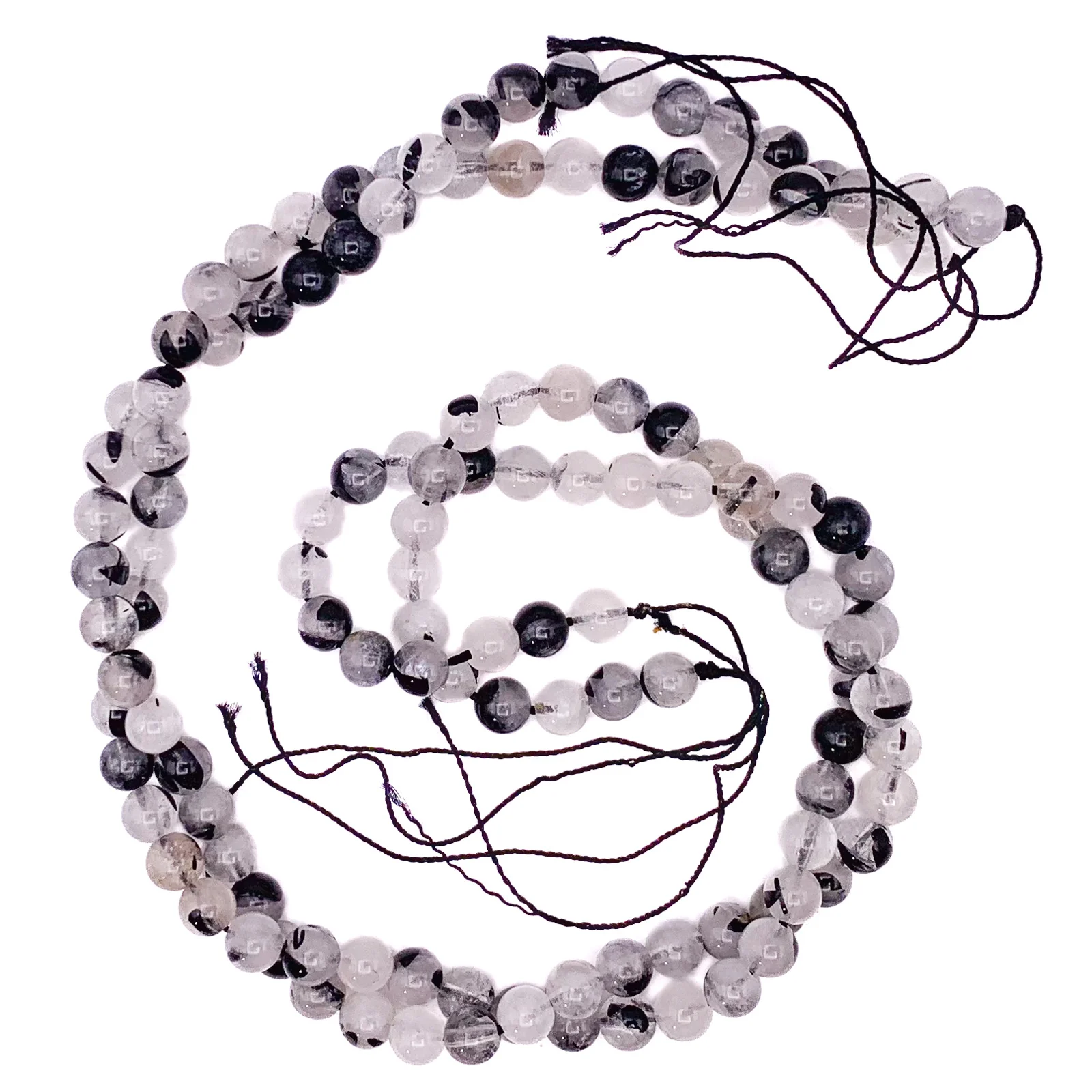 Quartz Tourmalated 6mm Smooth Rounds Bead Strand - Image 8