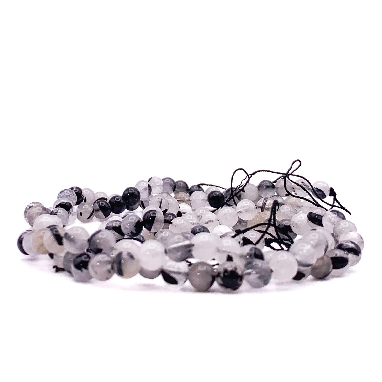 Quartz Tourmalated 6mm Smooth Rounds Bead Strand - Image 9