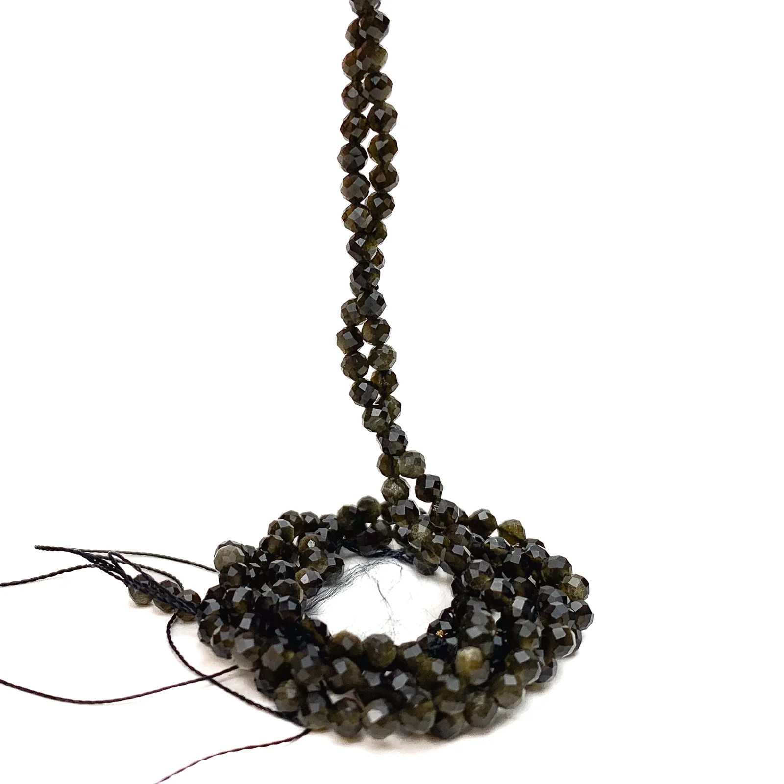 Rainbow Obsidian 4mm Faceted Rounds Bead Strand - Image 3