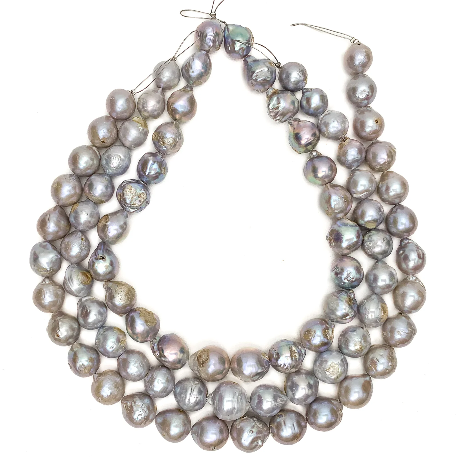 Rainbow Silver Round Freshwater Pearl Bead Strand - Image 3