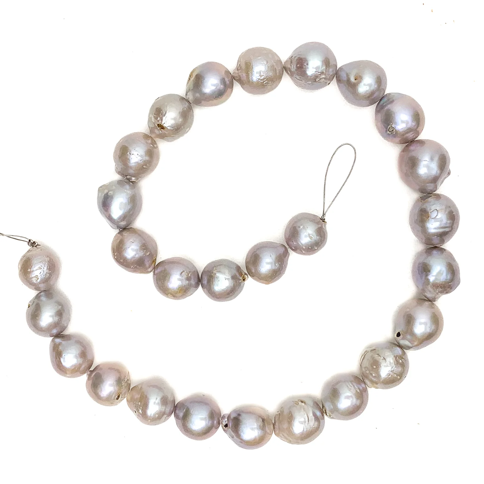 Rainbow Silver Round Freshwater Pearl Bead Strand - Image 4