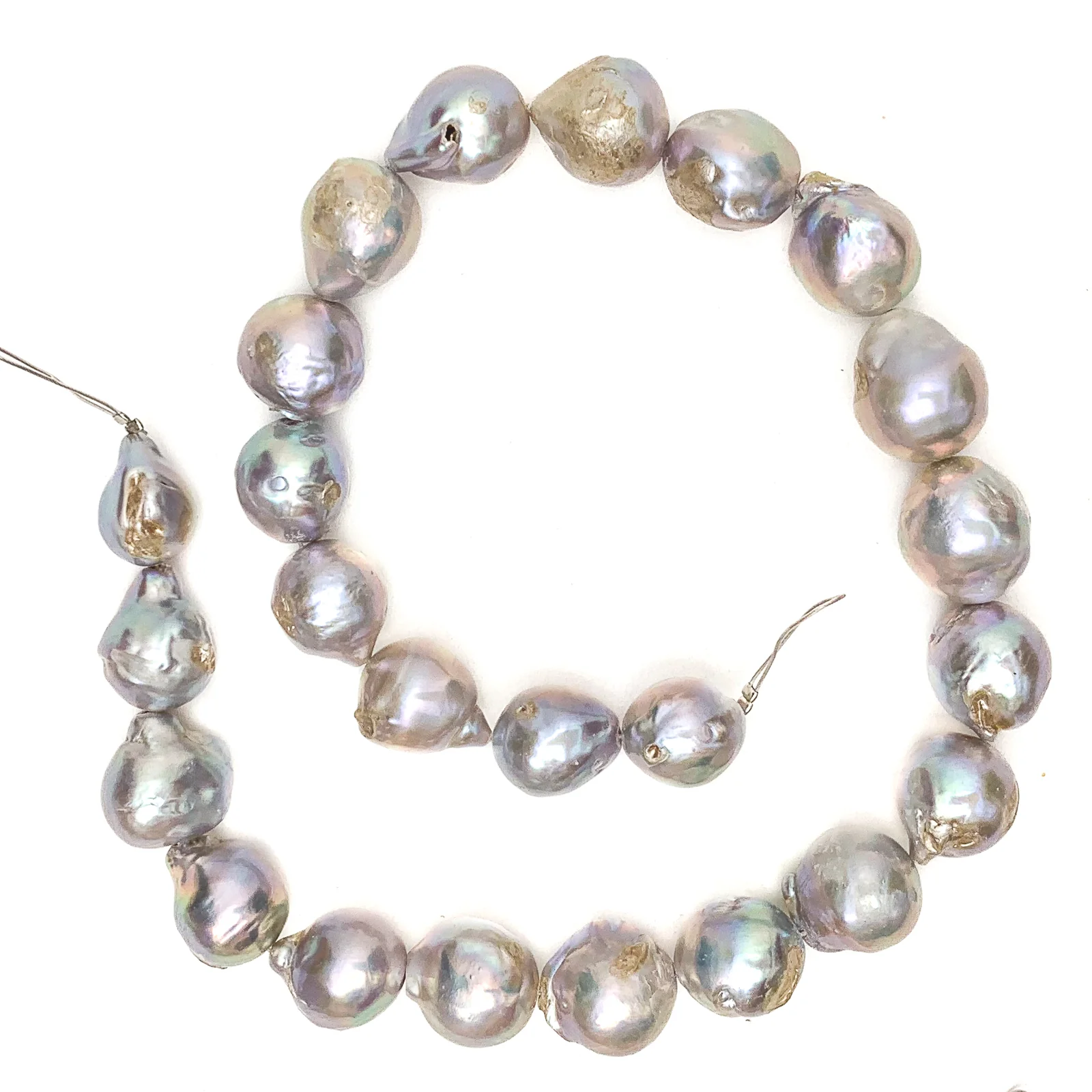 Rainbow Silver Round Freshwater Pearl Bead Strand - Image 6