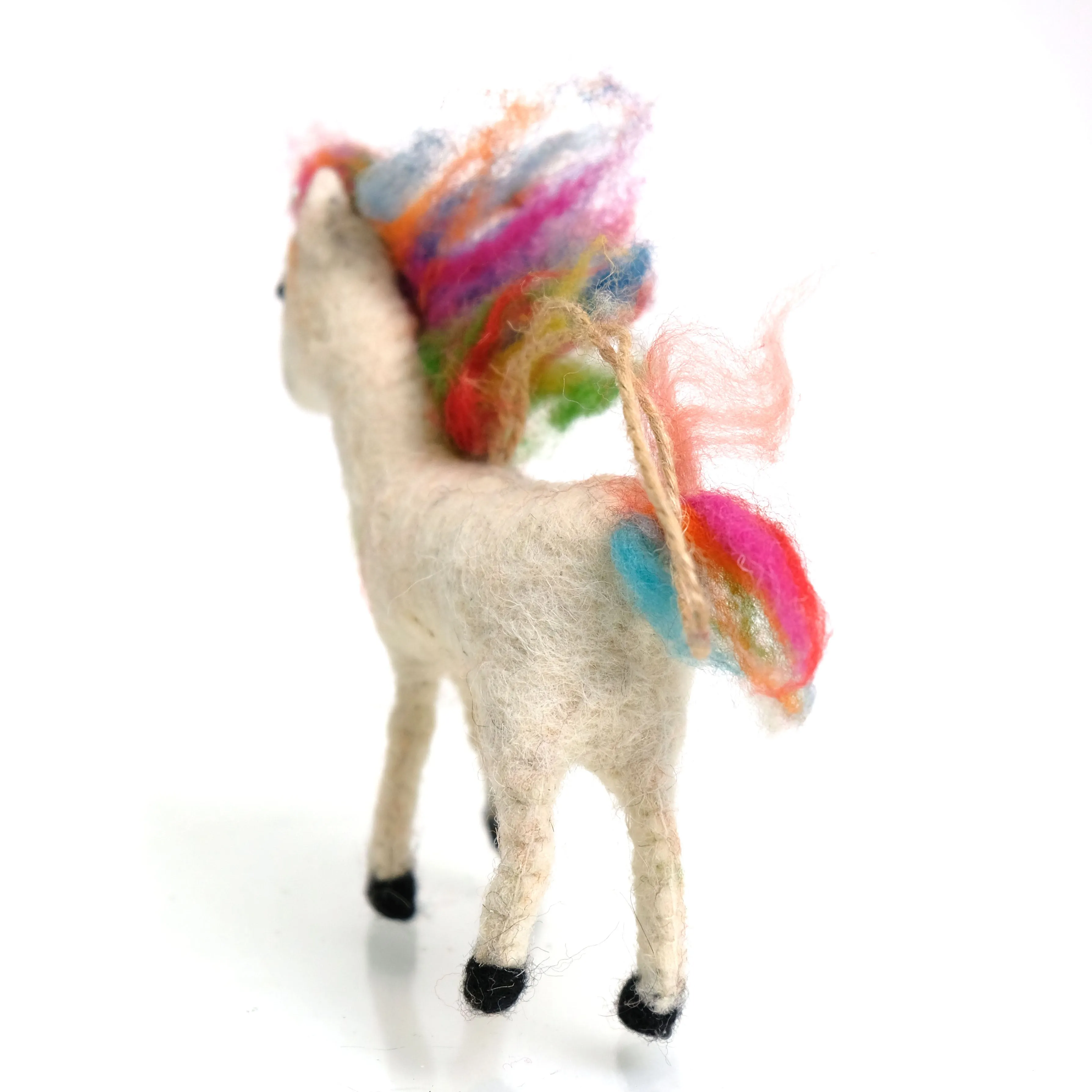 Rainbow Unicorn Felted Ornament 50% OFF SALE - Image 3