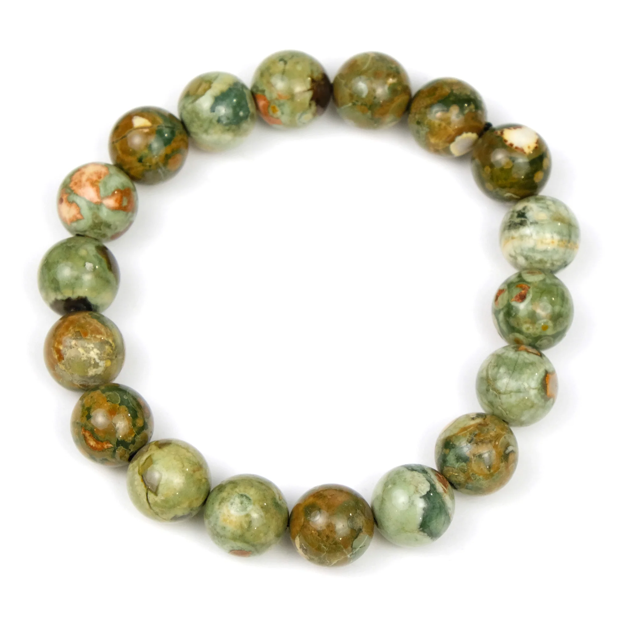 Rainforest Jasper 12mm Rounds Stretch Bracelet - Image 2