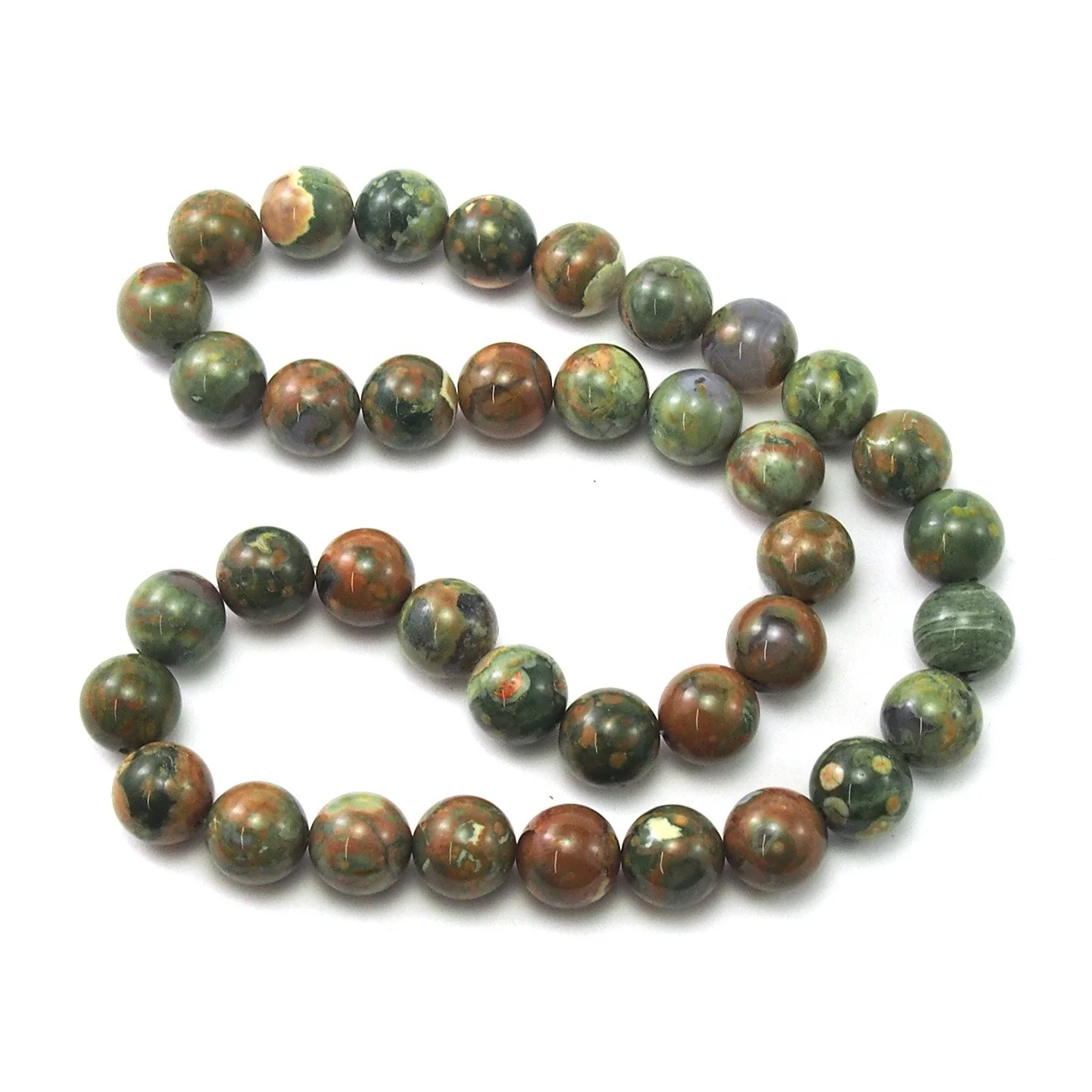 Rainforest Jasper Smooth Rounds 10mm Strand - Image 2