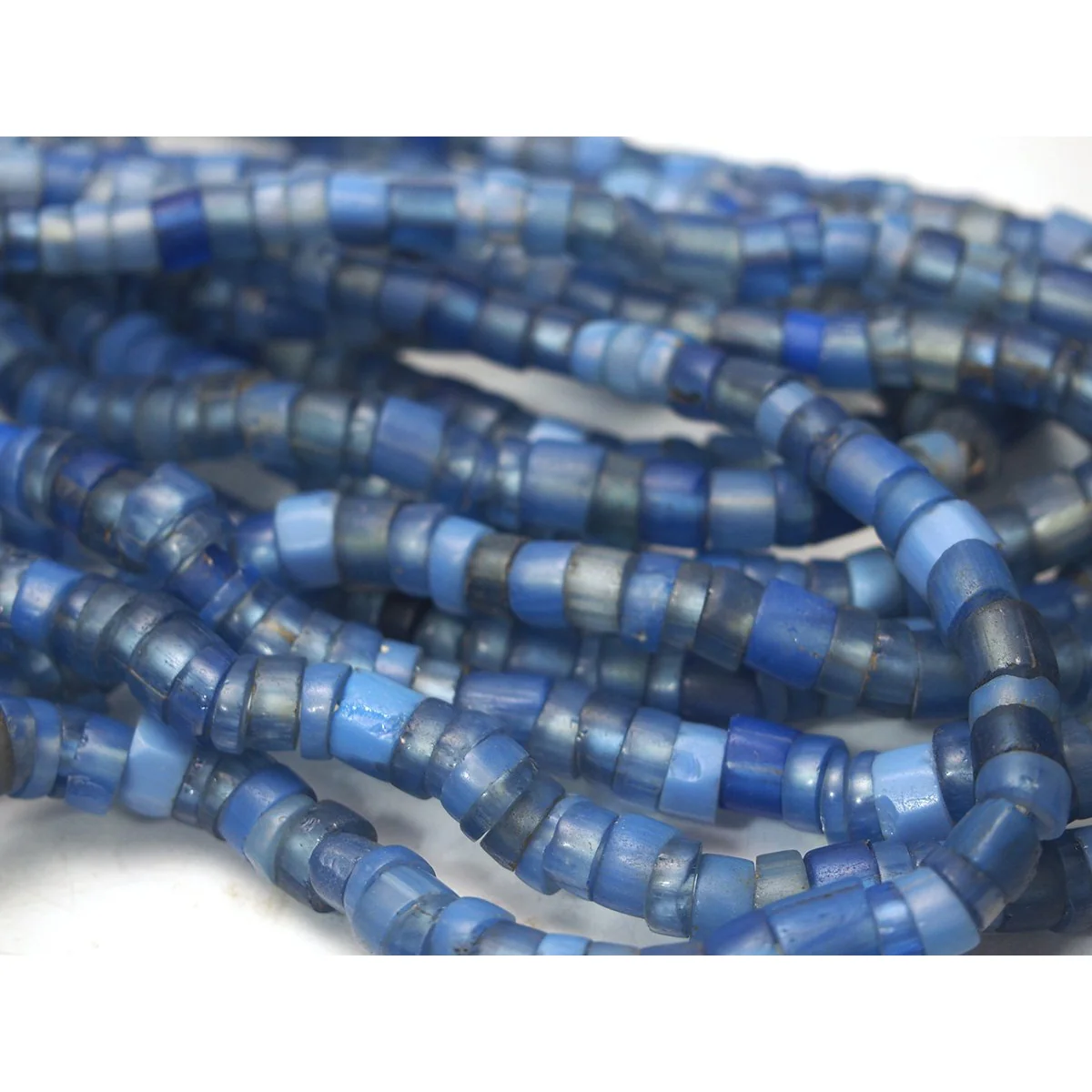 Rare 19th Century Opalescent Blue "Granbee" Slices from Nigeria - Image 3