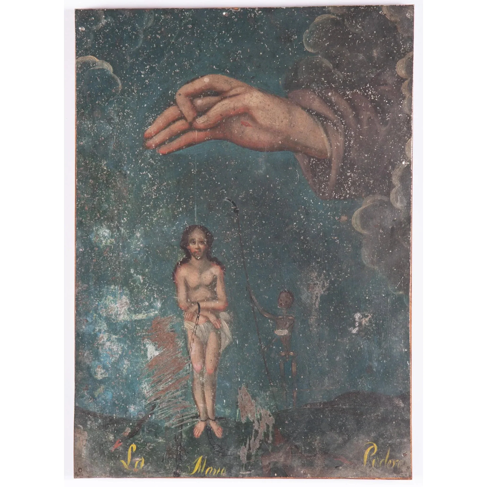 La Mana Poderosa Rare 19th Century Retablo - Image 2