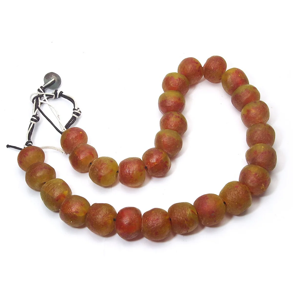 Rare Extra Large Krobo Powder Glass Masterwork Beads / Necklace from Ghana, D - Image 3