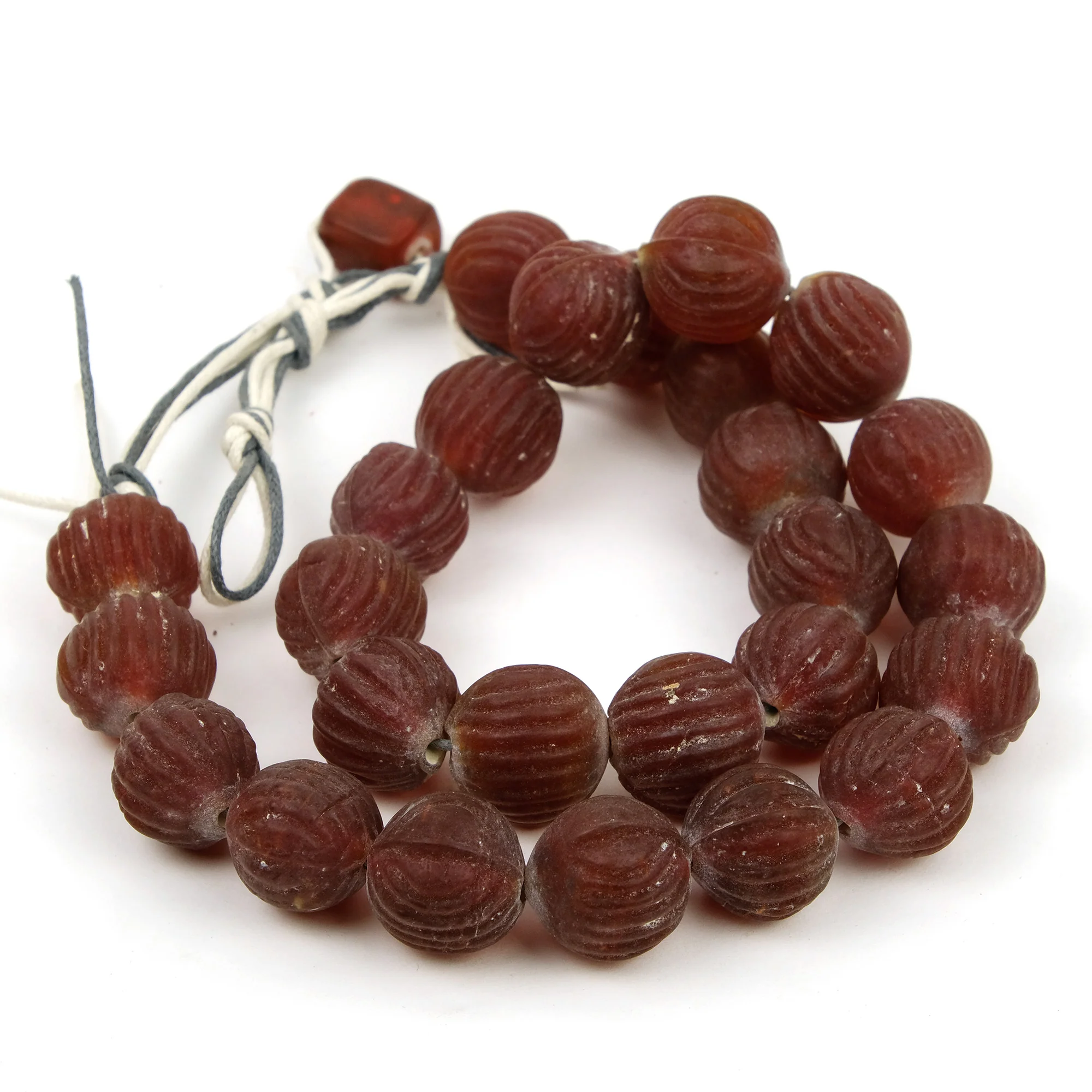 Recycled Melon Powder Glass Bead Strand Necklace - Image 2