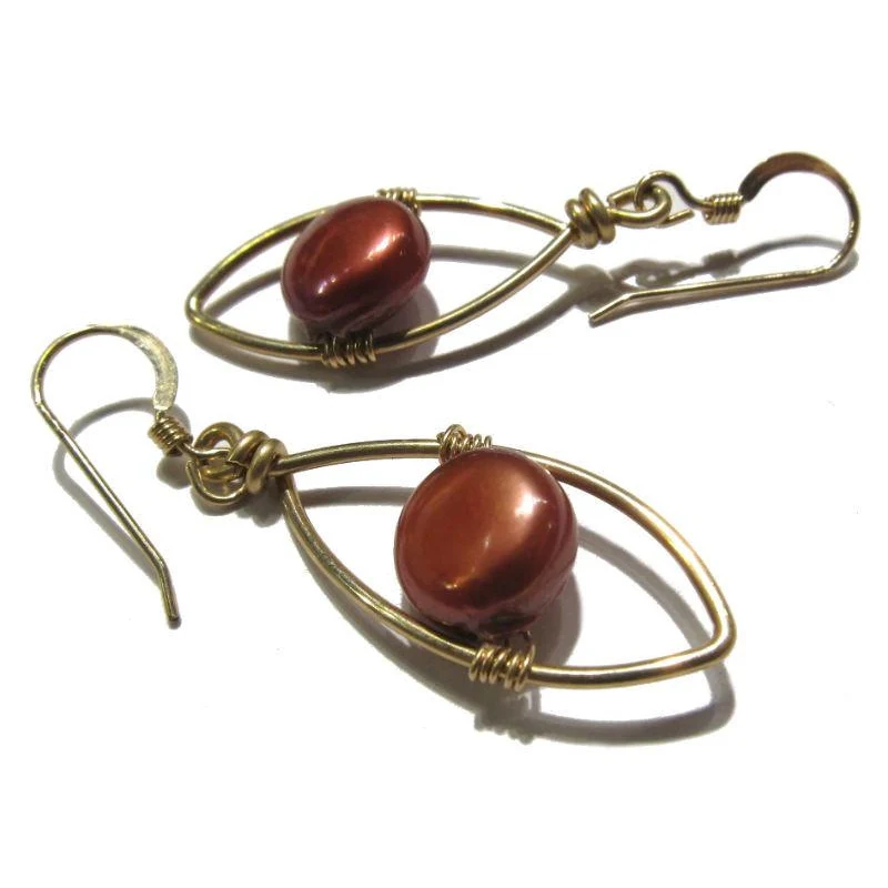 Fresh Water Pearl Earrings with Gold Filled Earwires - Image 3
