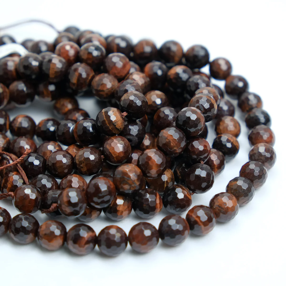 Red Tiger's Eye 10mm Faceted Rounds - Image 2