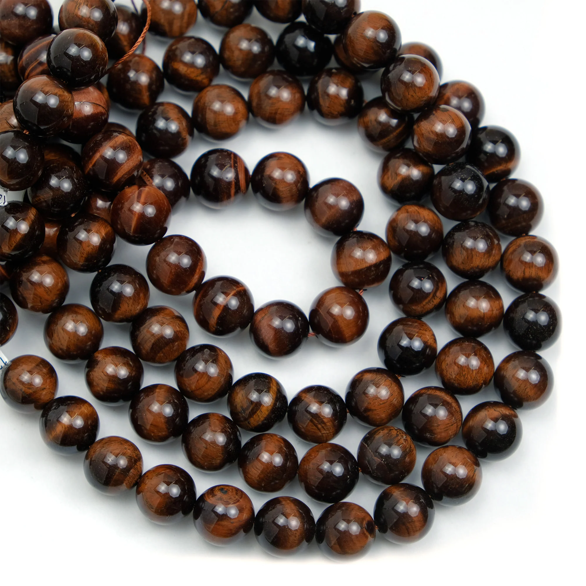 Red Tiger's Eye 12mm Smooth Rounds - Image 2